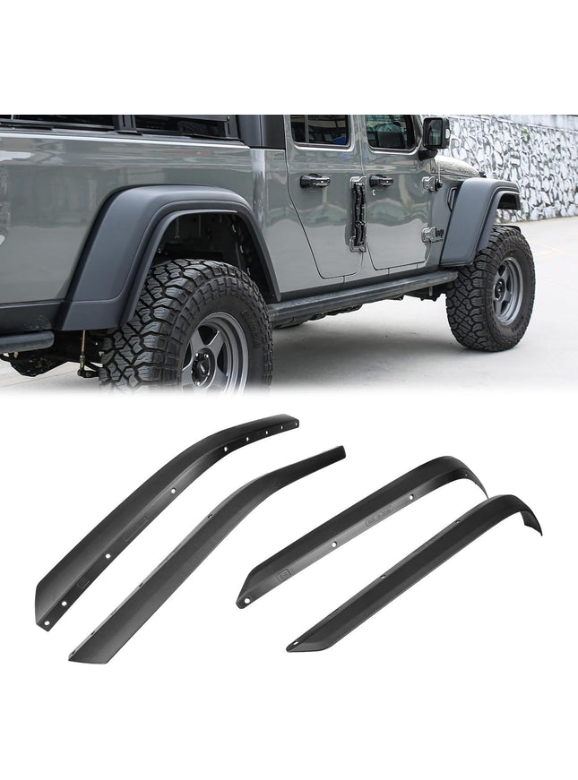Front & Rear Fenders Compatible with 2020-2024 Jeep Wrangler Gladiator JT Mojave & Rubicon, Off-Road Wheel Fender Liner Set 4 Pcs(Only Fit High Clearance Fender Flares)